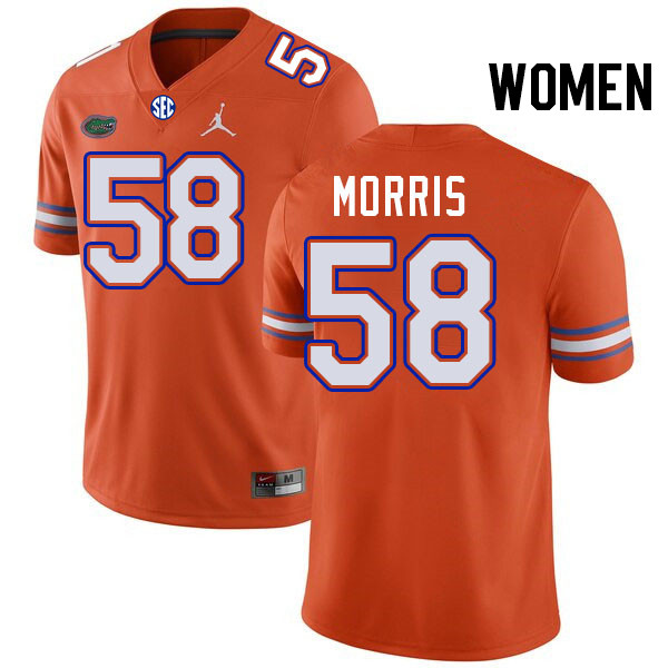 Women #58 Andre Morris Florida Gators College Football Jerseys Stitched-Orange